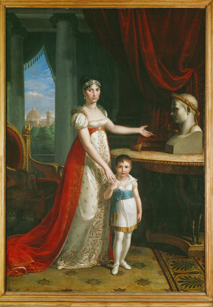 Elisa Bonaparte, Grand Duchess of Tuscany, with Her Daughter Napoleone ...