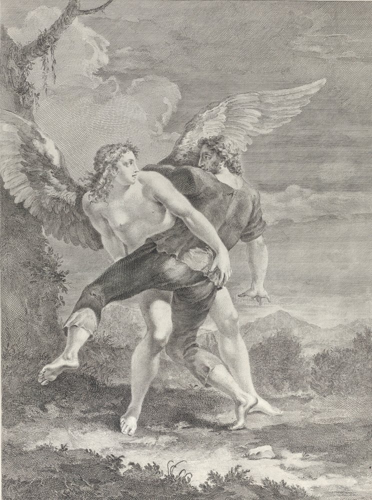 Jacob Wrestling the Angel by Pietro Monaco: Fine art print