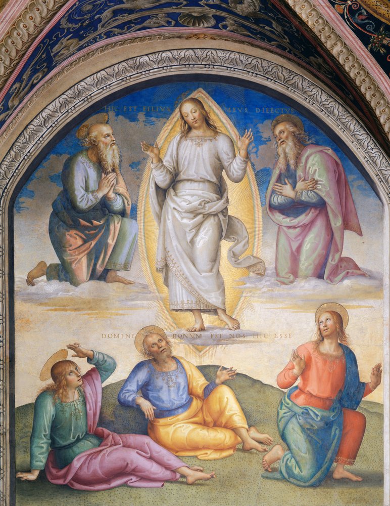 The Transfiguration: Christ Vested in White Surrounded by Moses and ...