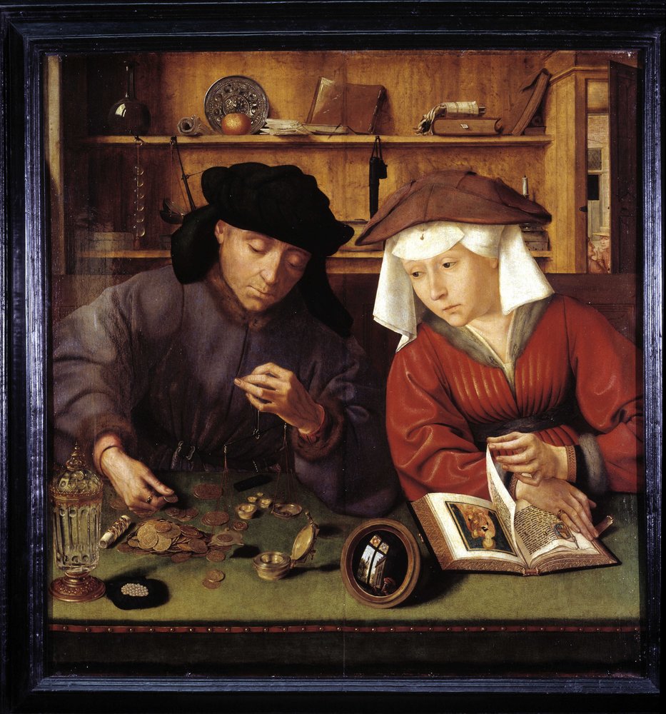 The Money Changer and His Wife by Quentin Massys or Metsys