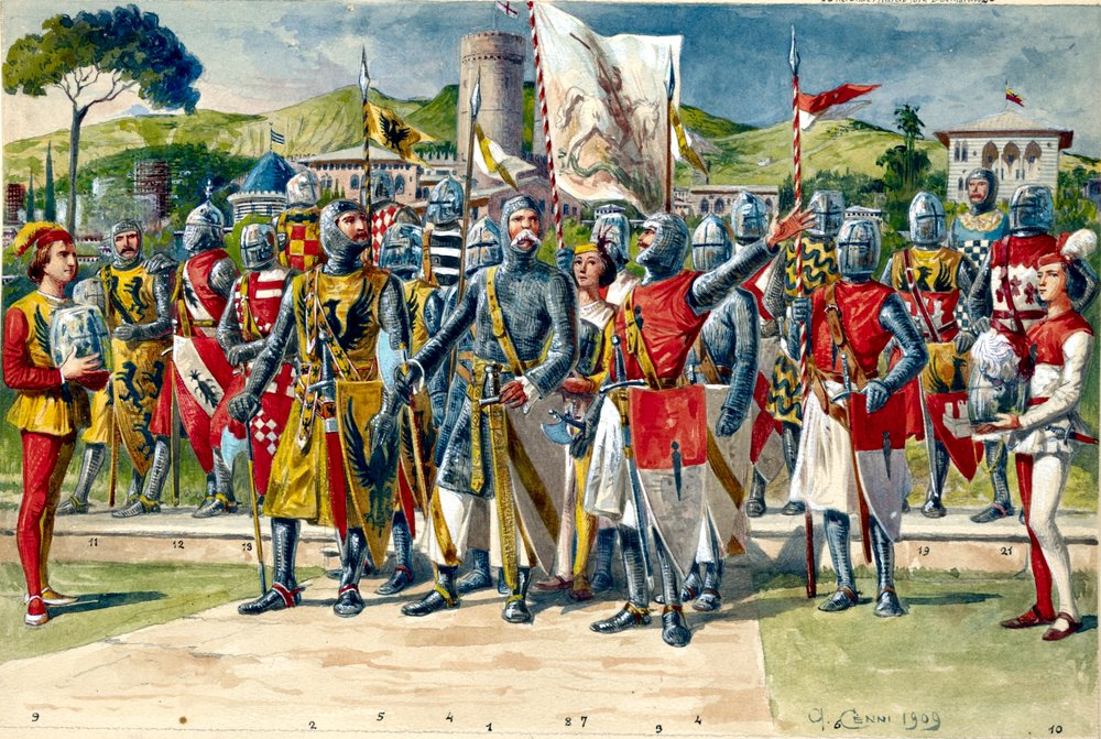 Leaders, knights, and soldiers of the Republic of Genoa and its leading families, last quarter of the 13th century by Quinto Cenni