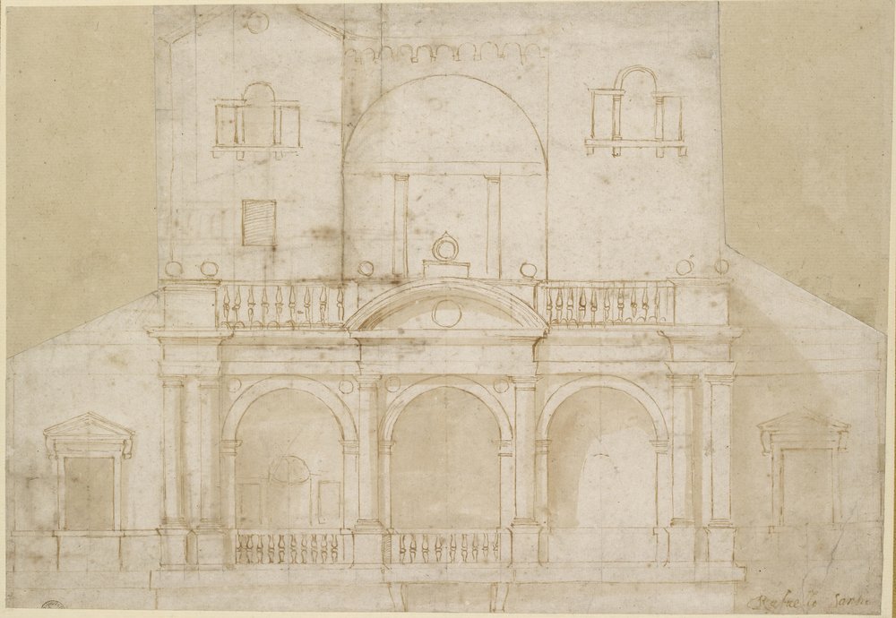 Architectural Design (Recto) by Raffaello Sanzio Raphael