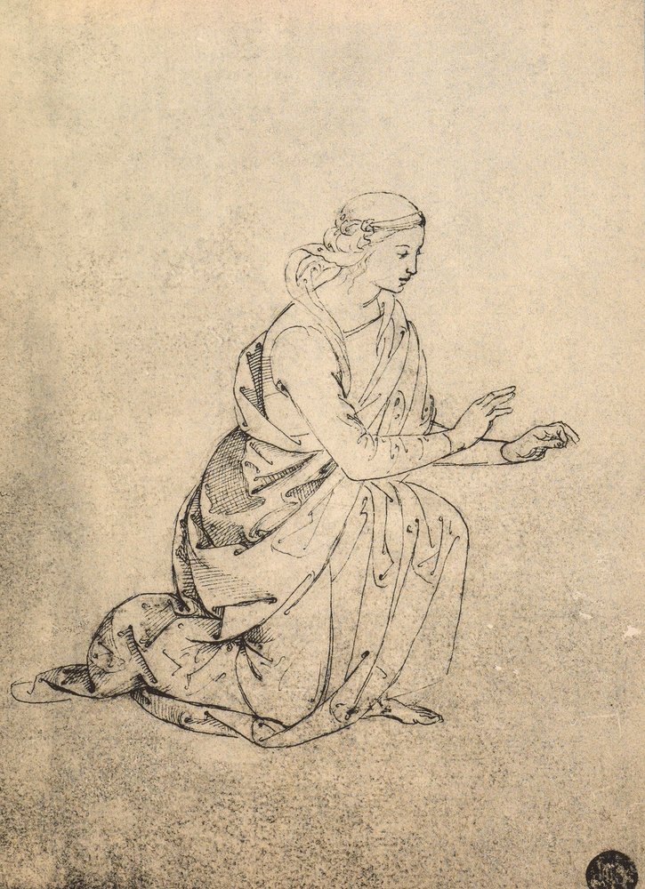 Female Figure Kneeling by Raffaello Sanzio Raphael