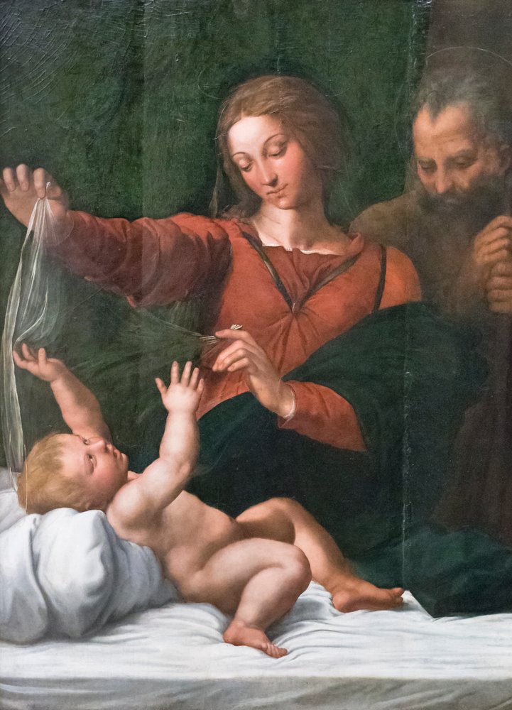 Holy Family, Also Known as Madonna del Popolo, Madonna di Loreto or Madonna del Velo by Raphael (1483-1520)