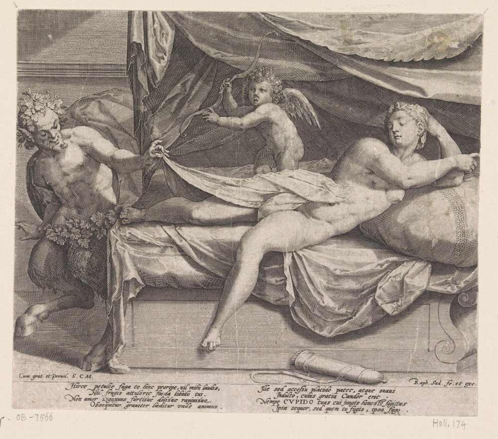 Jupiter and Antiope by Raphaël Sadeler (I)