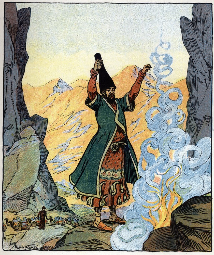 The Dervish Monk Lights Fire and Sprinkles It: Illustration for the ...