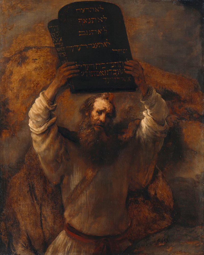 Moses with the Ten Commandments by Rembrandt van Rijn