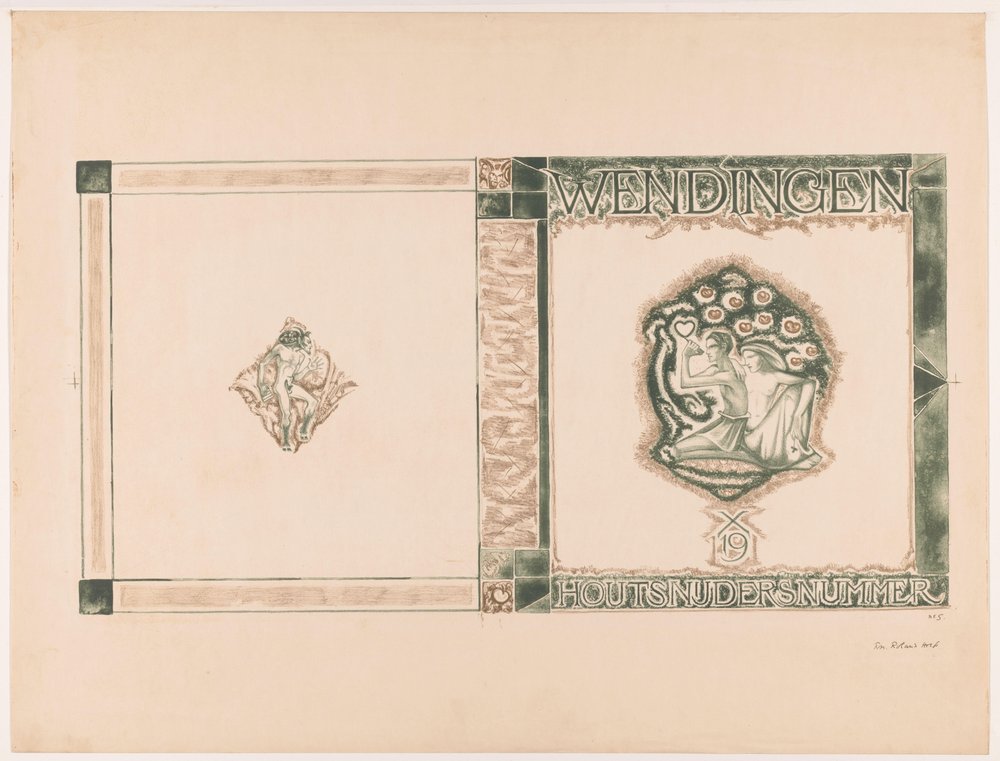 Cover Design for: Wendingen, Woodcutters Issue, 1919 by Richard Nicolaüs Roland Holst (signed by artist)