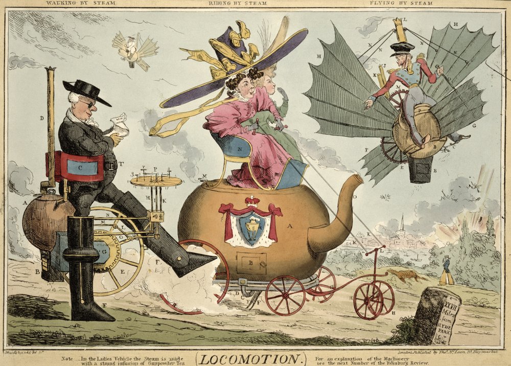 Locomotion - Walking by Steam, Riding by Steam, Flying by Steam, Published by Thomas McLean, London by Robert Seymour