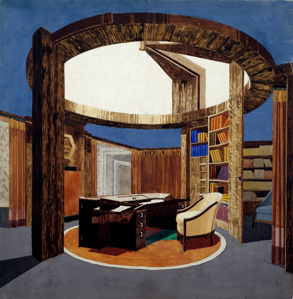 Hall project for an embassy carried out by Robert Mallet-Stevens by Robert Mallet-Stevens