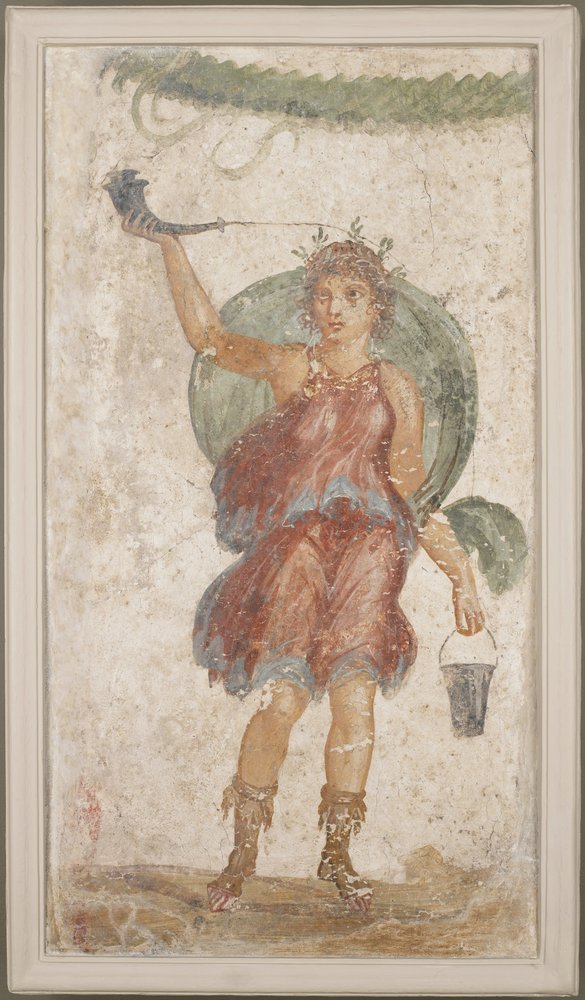 Standing Deity Holding a Horn and Bucket, from Pompeii