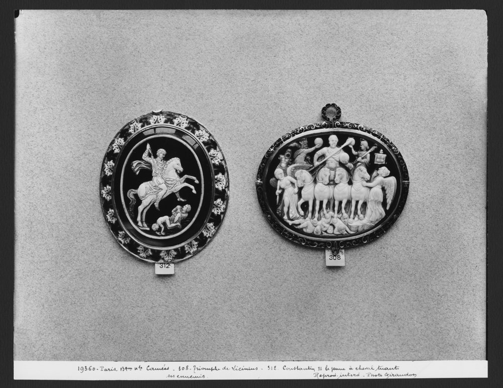 Cameos depicting Constantine II the Younger killing his enemies and the