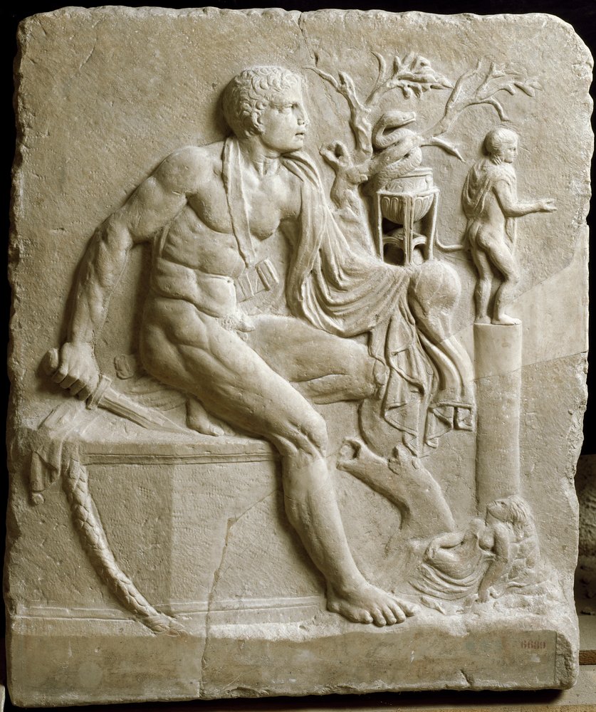 Orestes Consulting the Oracle of Apollo at Delphi by Roman