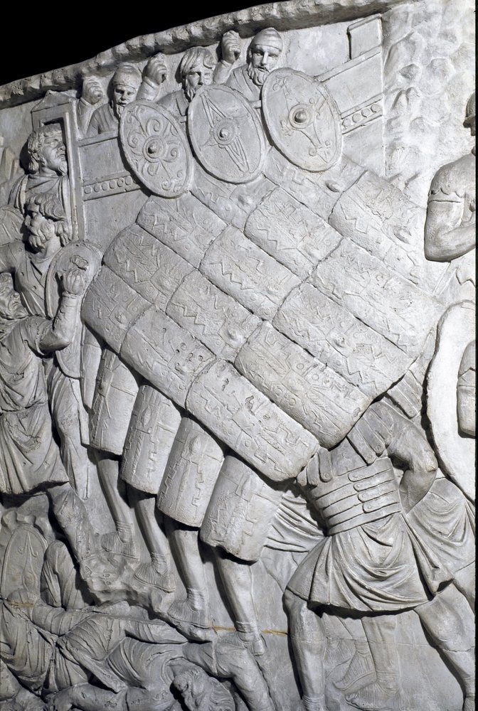 Roman Art: assault of the Romans during the First War. Mould of 1862 ...