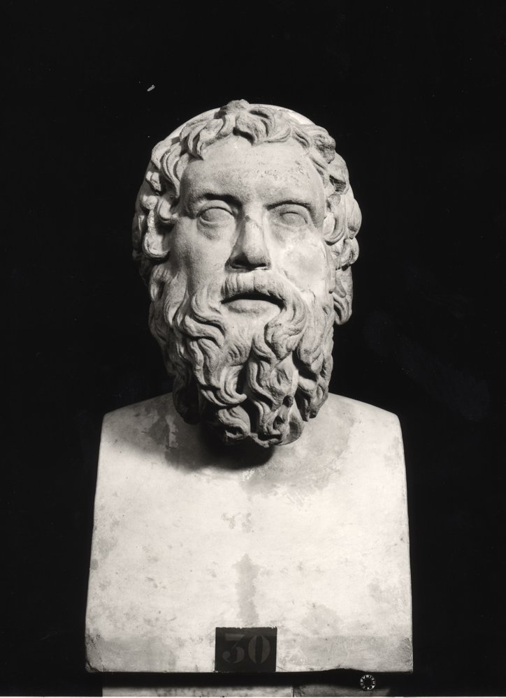 Bust of Aristophanes (c. 445-c. 385 BC) by Roman Roman