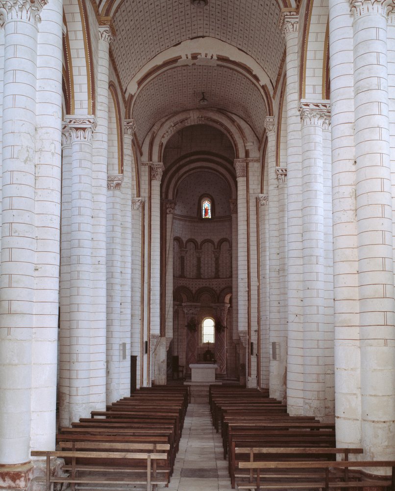 View of the nave by Romanesque: Premium art reproduction