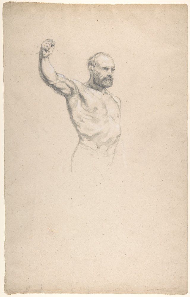 Bearded, bare-chested male figure, study for "The Horse Fair" by Rosa Bonheur