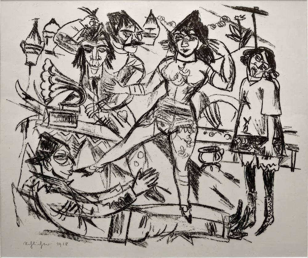 Sadistic scene with kissing of the shoe by Rudolf Schlichter
