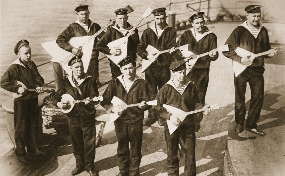 The Balalaika band, keeping up the spirits of the Russian Navy (from ...