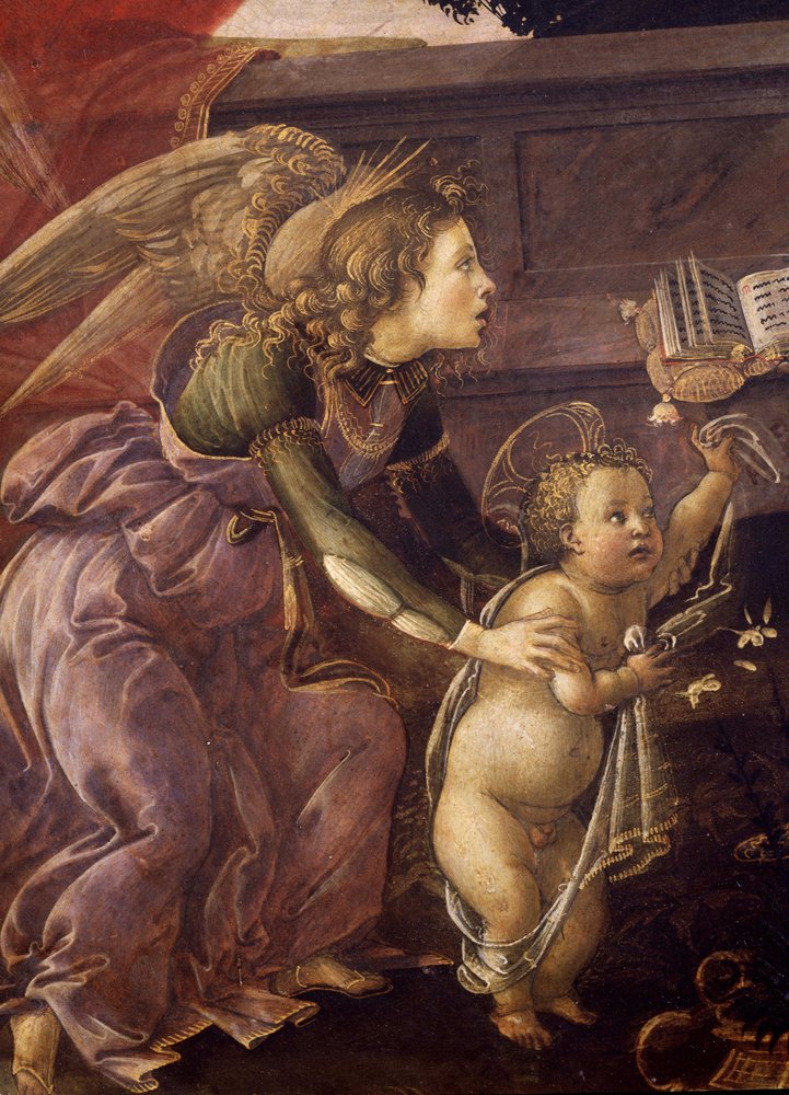 Madonna and Child with Three Angels (Madonna del Padiglione) (detail)