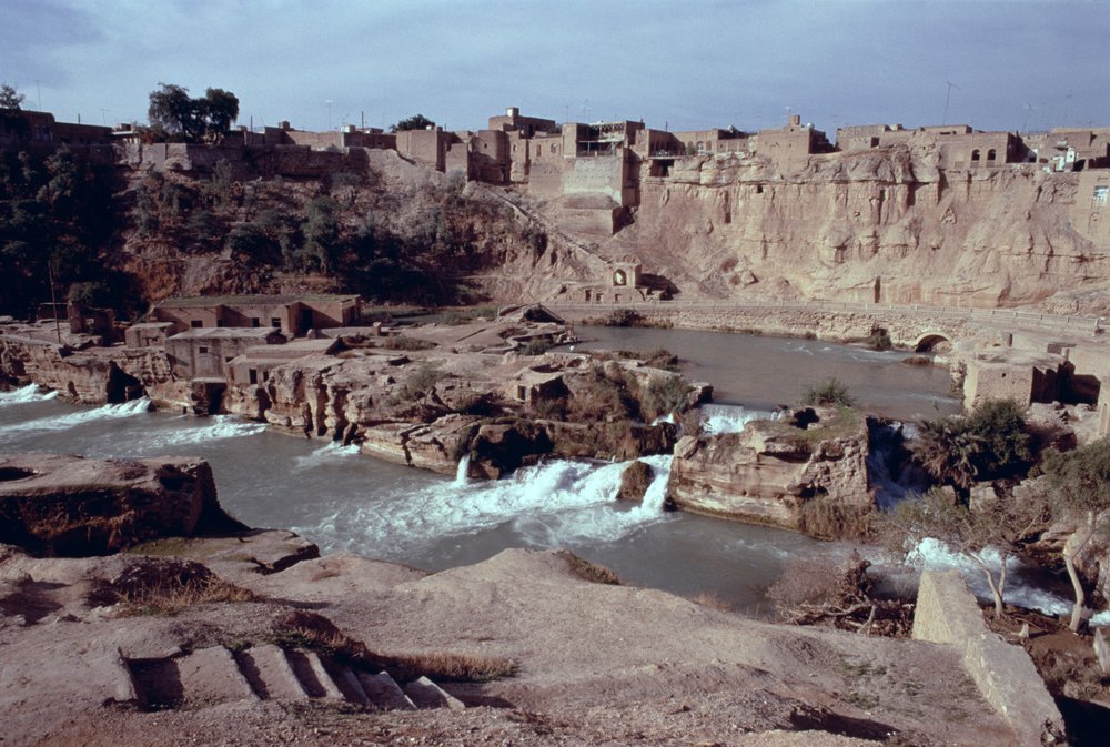 Remains of the Sika bridge-dam-waterway complex on the Gar-Gar River ...