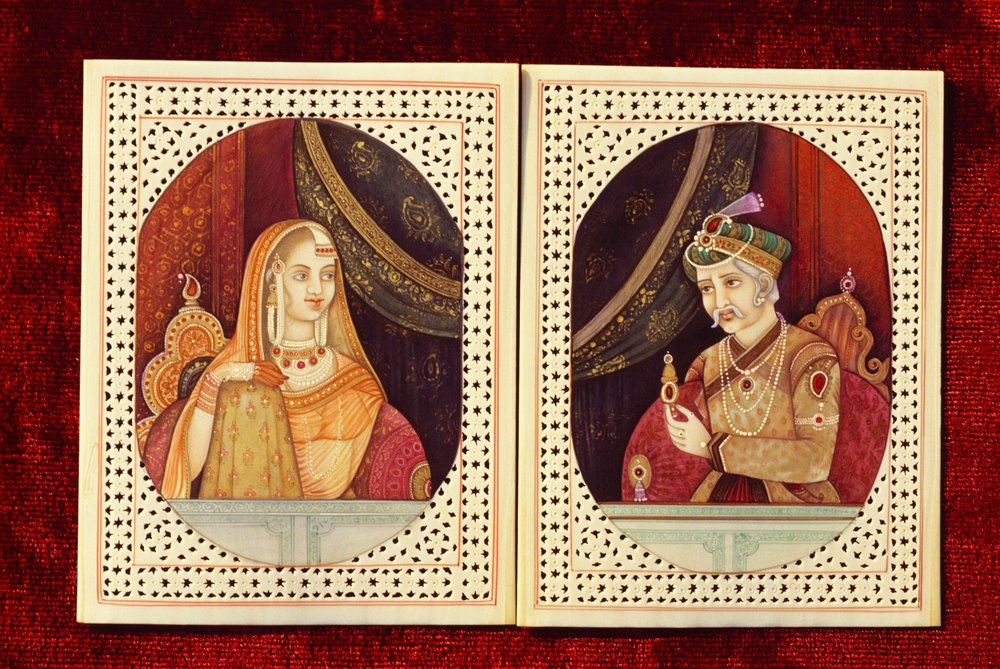 Mughal Emperor Akbar & Jodhabai by School Indian