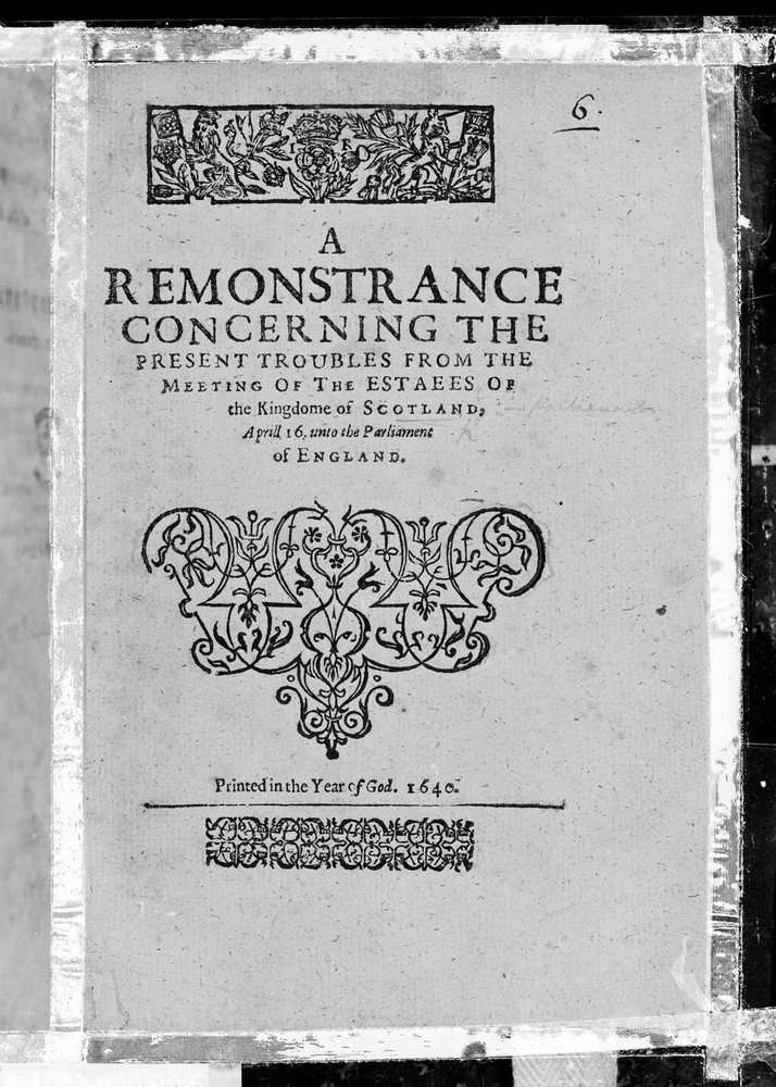Title Page for A Remonstrance concerning the present troubles from the ...