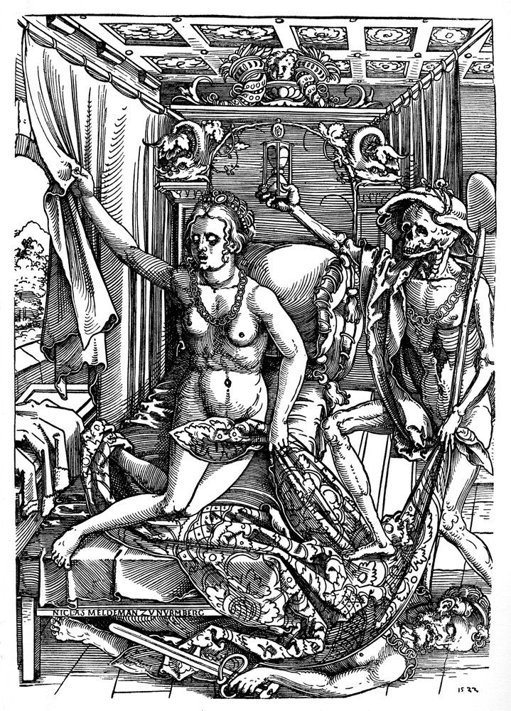 Death and the Courtesan Signed by the Wood-Engraver, 1903