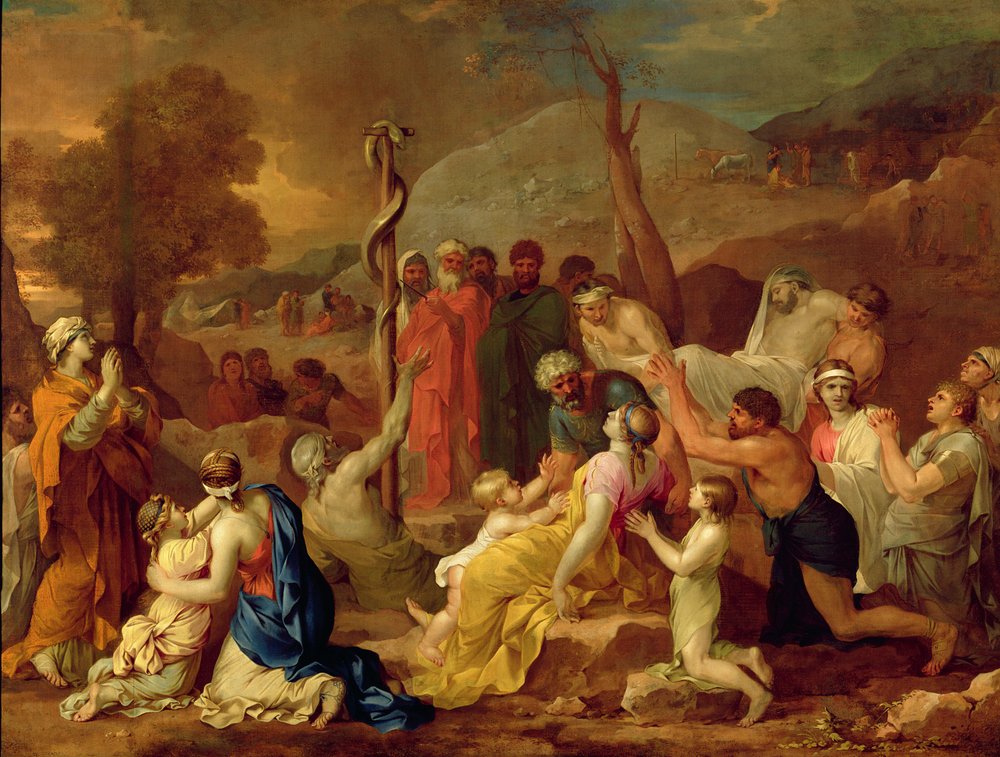Moses and the Brazen Serpent, c. 1653-54 by Sébastien Bourdon