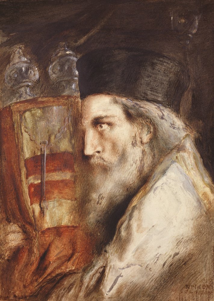 Rabbi Carrying the Torah by Simeon Solomon: Fine art print