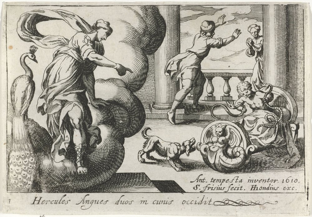 Young Hercules Strangles Two Snakes by Simon Frisius