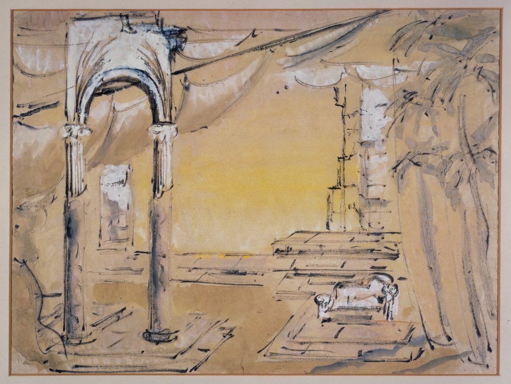 Court of Dido, Scenography by Sophie Fedorovitch for Act I of Dido and ...