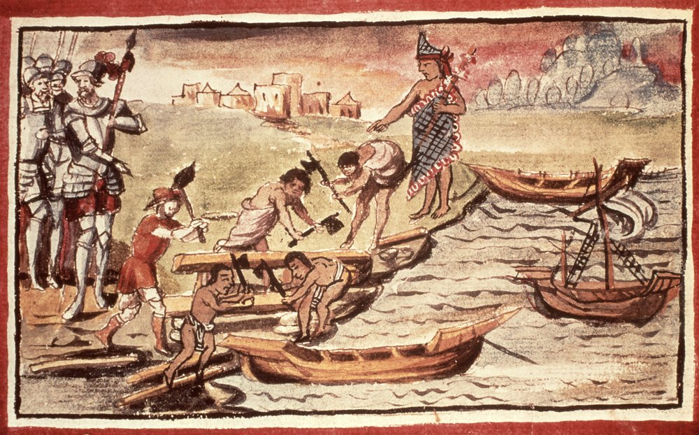 Mexican Indian boatbuilders by Spanish School