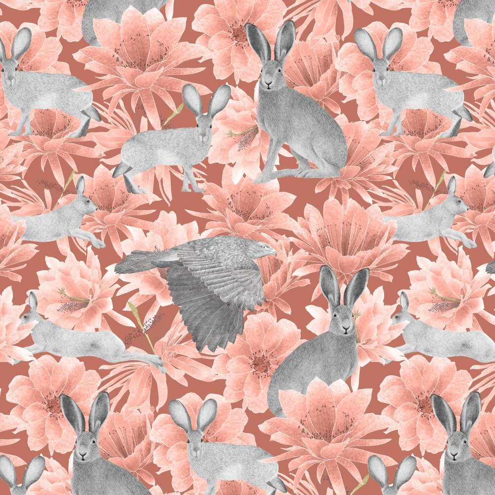 Mojave Desert Jackrabbit Pattern by Stacy Hsu