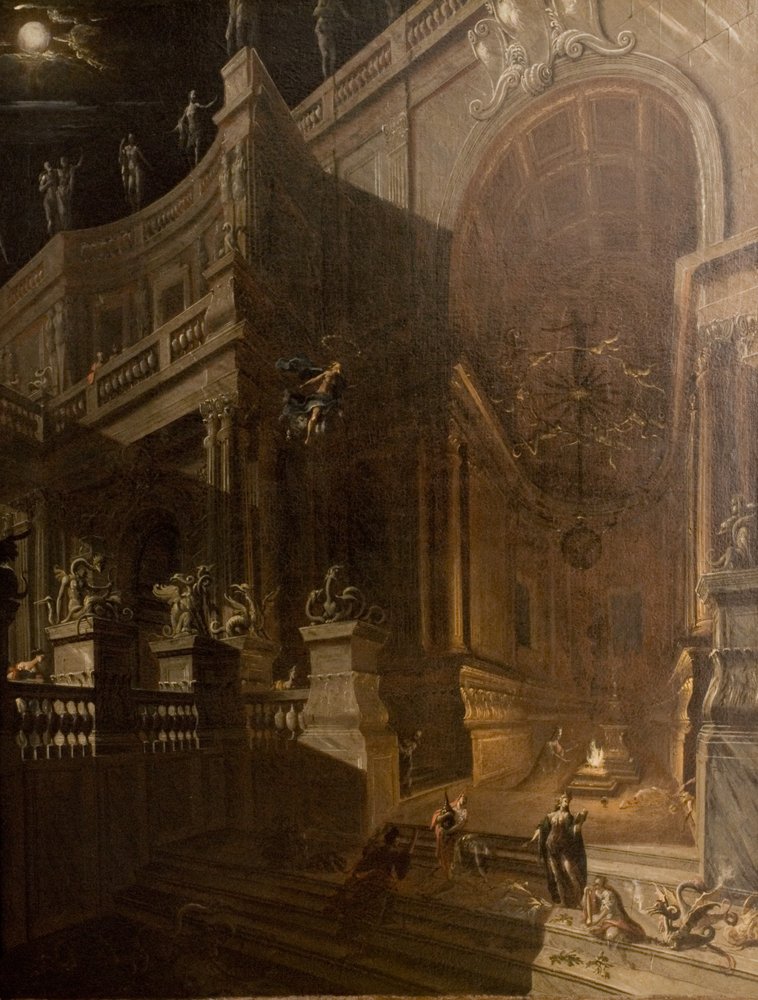 Architectural Fantasy with Figures by Stefano Orlandi