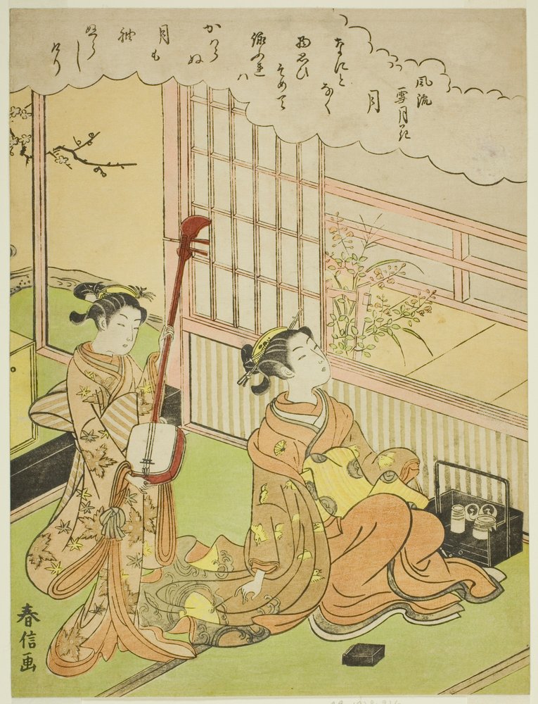 The Moon, from the series "Fashionable Scenes of Snow, Moon and Flowers" by Suzuki Harunobu