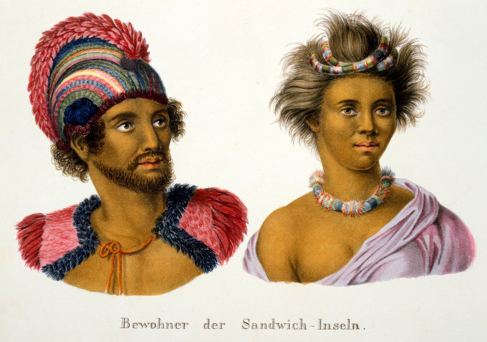 Natives of the Sandwich Isles, Pacific, from Ethnological Study of ...