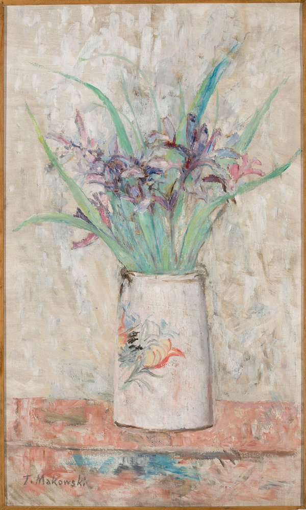 Irises in a White Vase by Tadeusz Makowski