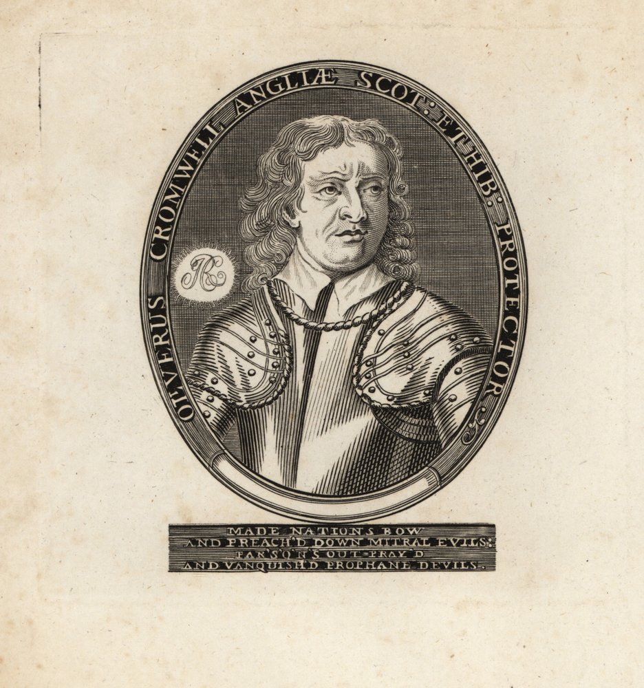 Oval portrait of Oliver Cromwell, Lord Protector