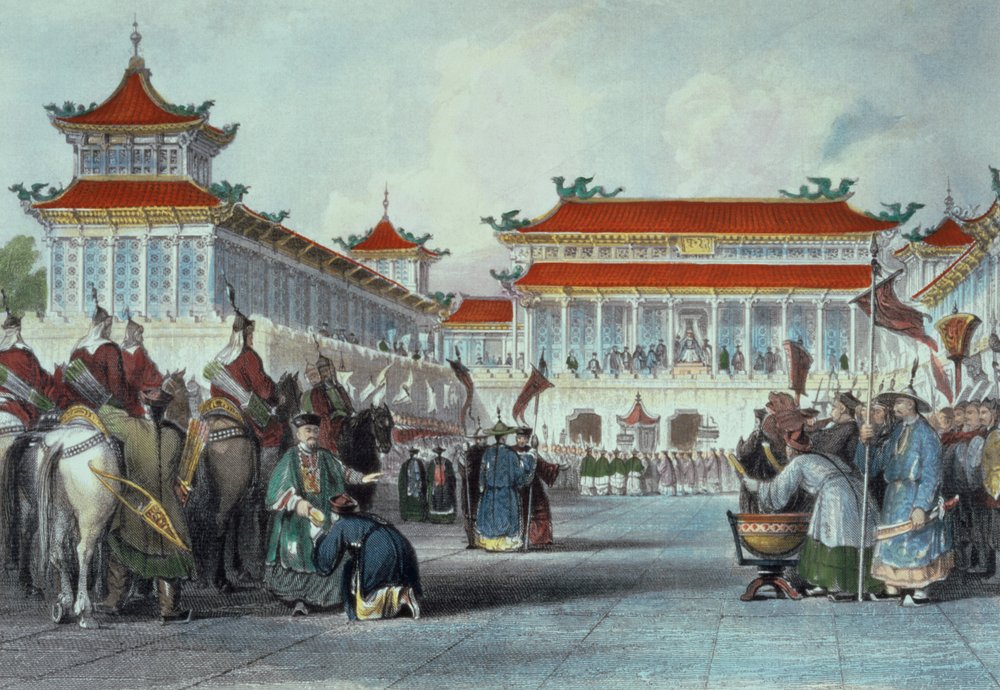 The Emperor Teaon-Kwang Reviewing his Guards, Palace of Peking, from ...