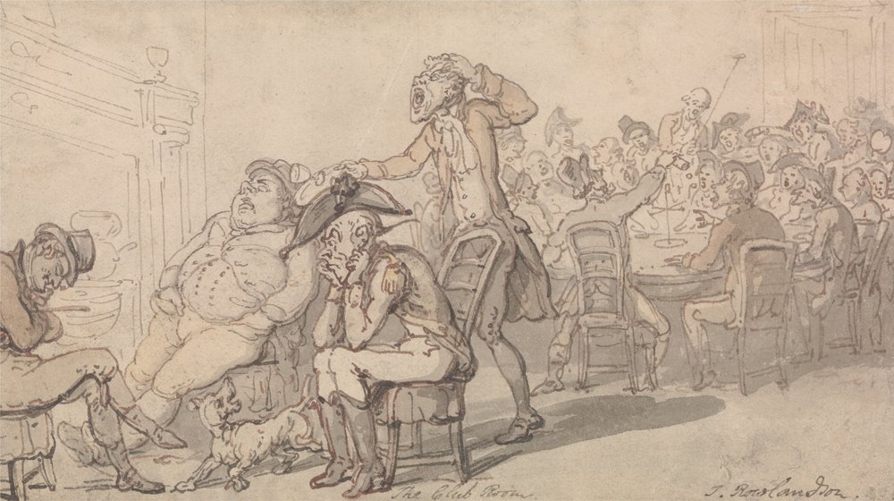 The Club Room by Thomas Rowlandson