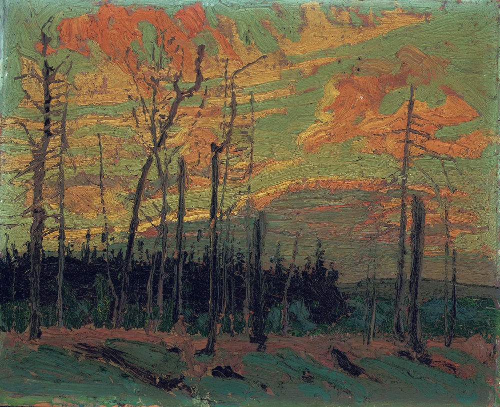 Burnt Land at Sunset by Tom Thomson
