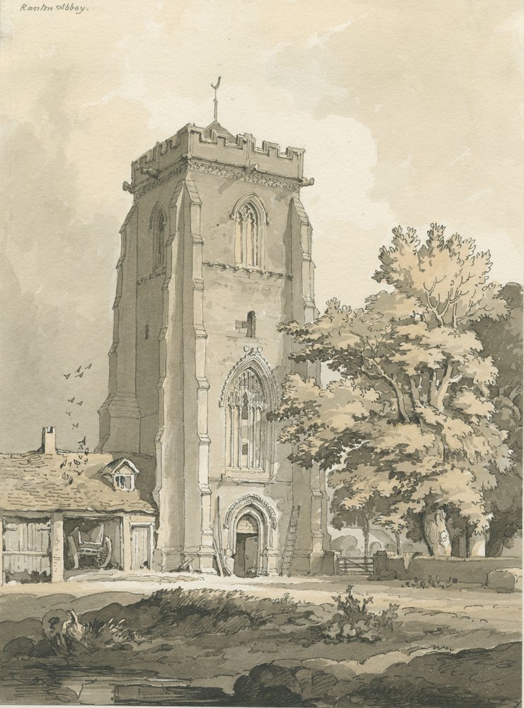 Ranton Abbey [Priory]: pen and wash drawing, nd [?1838] by Thomas Peploe Wood