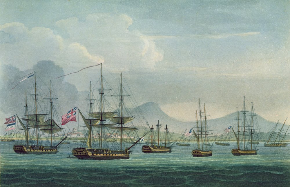 Capture of the Maria Riggersbergen on October 18th, 1806, Engraved by J ...