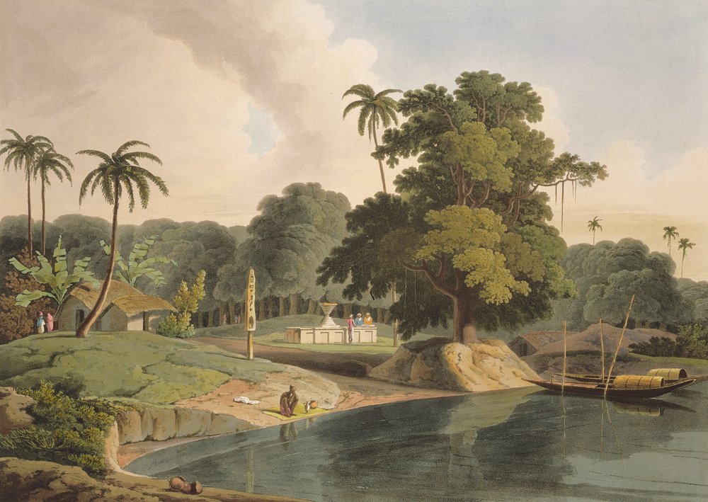 Near Bandell on the River Hoogly, plate VIII from Part 6 of 'Oriental ...