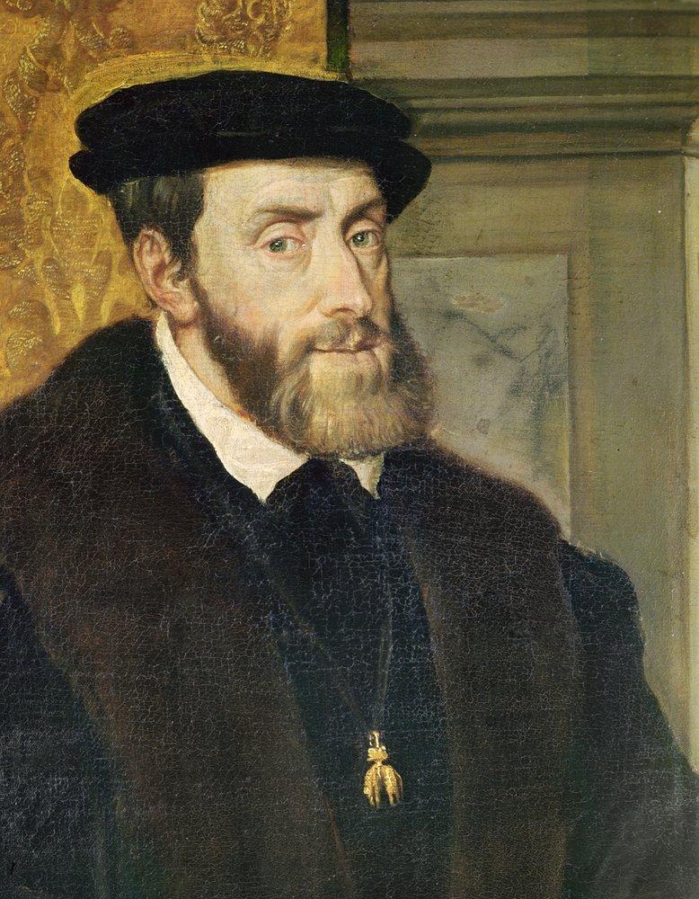 Detail of Seated Portrait of Emperor Charles V (1488-1576), 1548 by Tiziano Vecelli