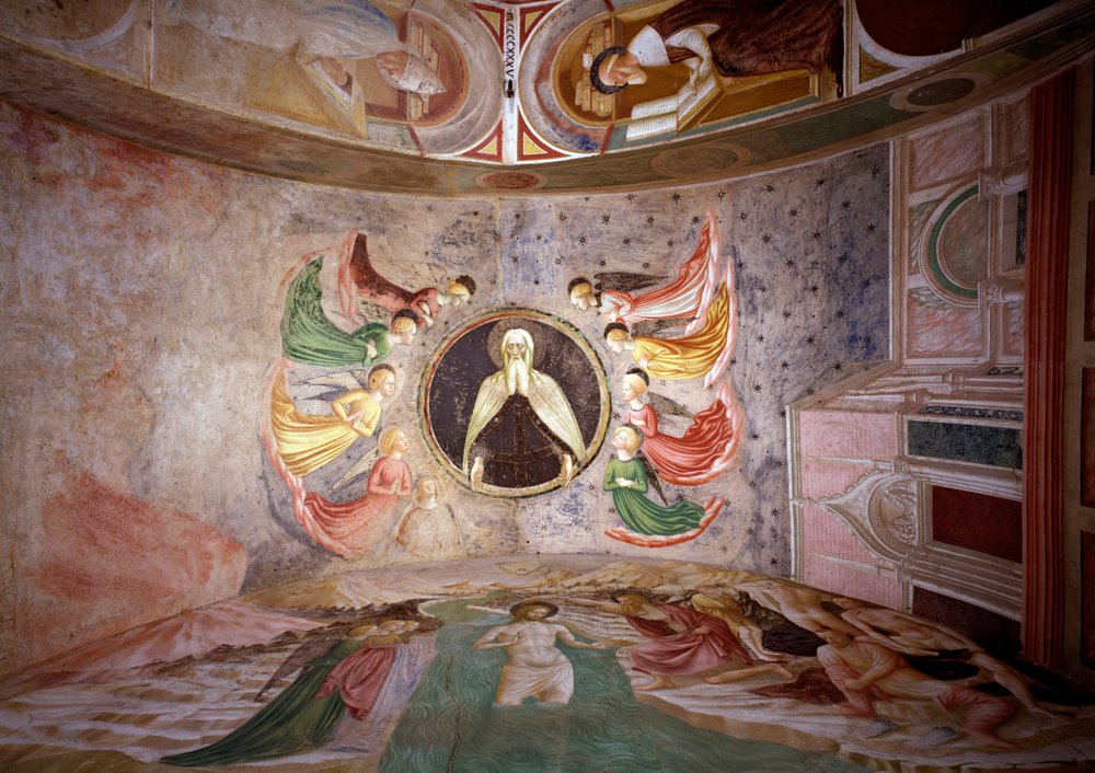 Life cycle of Saint John the Baptist: God the Father surrounds angels ...