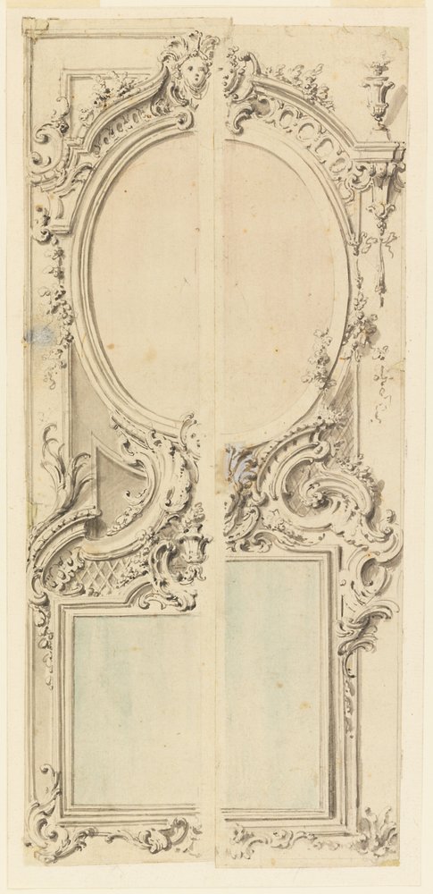 Design for a Panel with Two Mirrors by Unbekannt Unbekannt