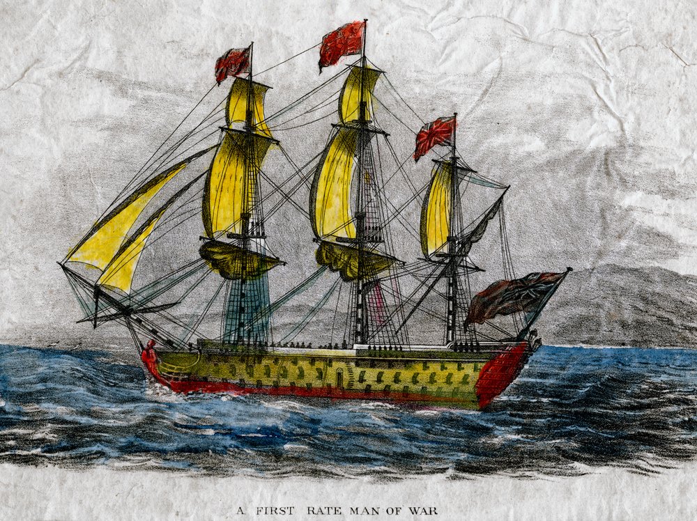 A First Rate Man-of-War, c. 18th century by Unbekannt