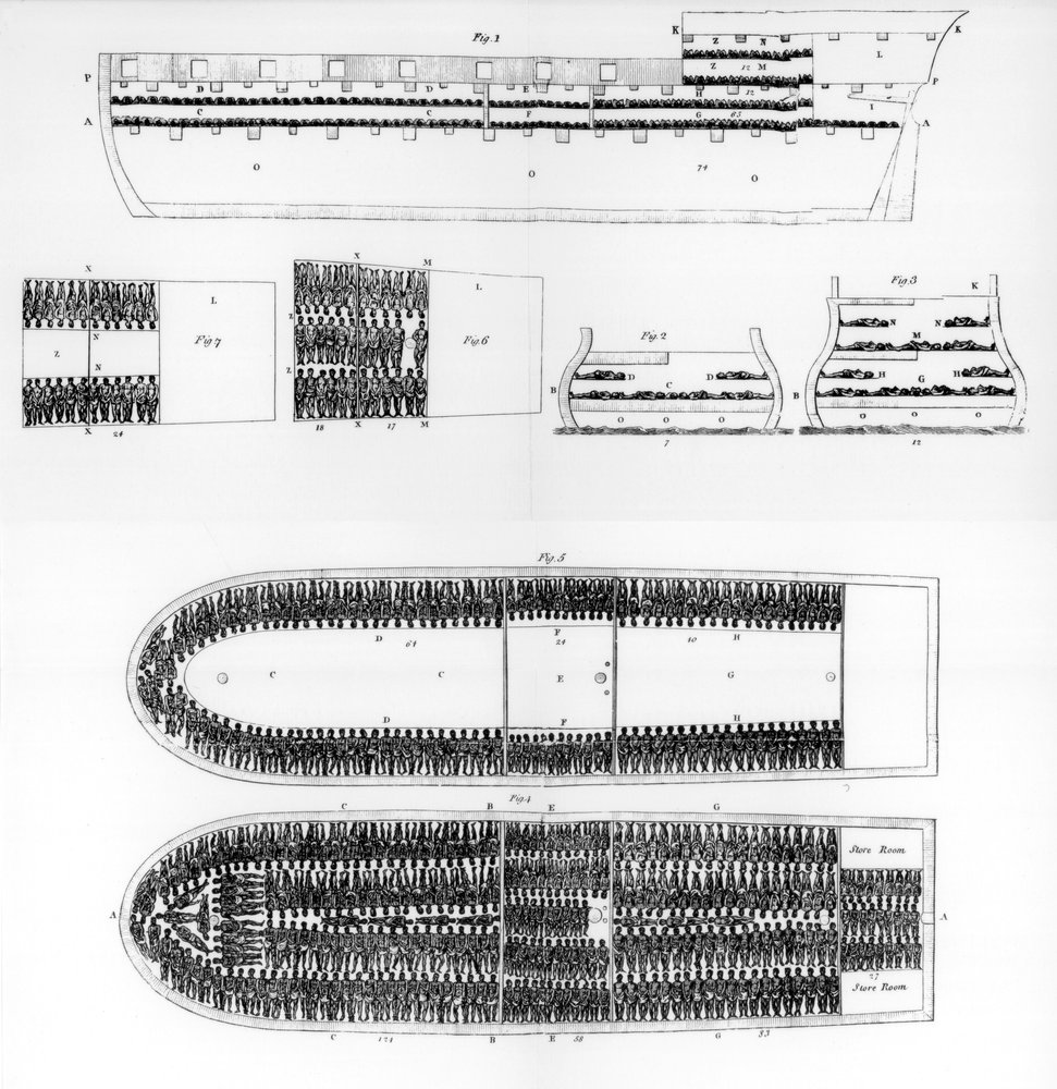 A plan of the interior of a slave ship, 1808, 1965 by Unbekannt